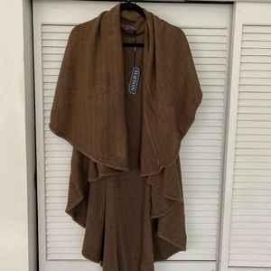 Elietian Olive Long Knitted Cape / Poncho